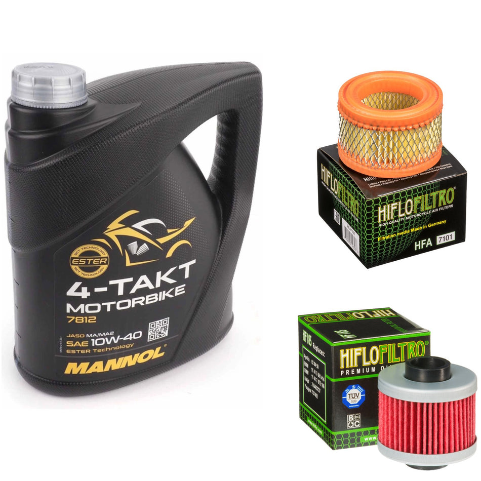 Mannol Semi Synthetic 10w40 4L Oil & HF185 & HFA7101 Oil Filter Kit