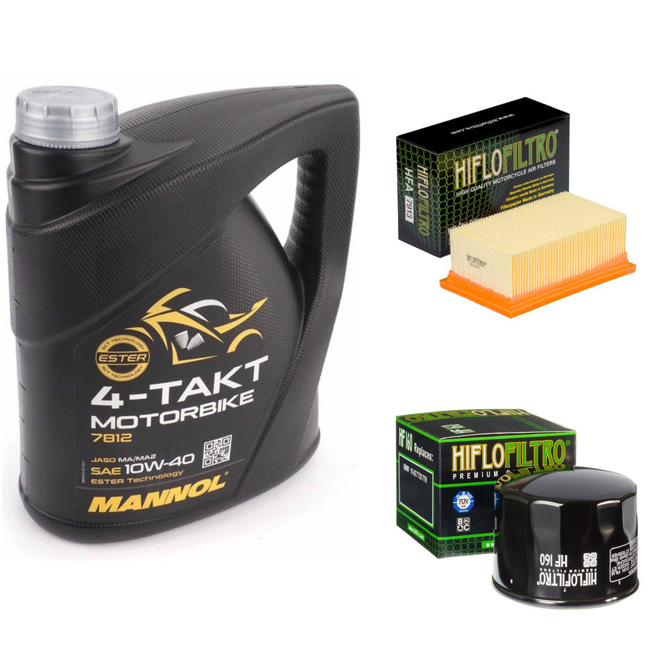 Mannol Semi Synthetic 10w40 4L Oil & HF160 & HFA7913 Oil Filter Kit