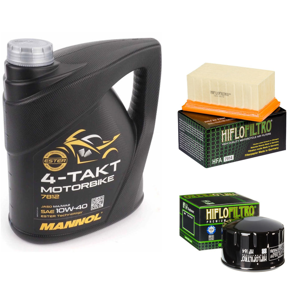Mannol Semi Synthetic 10w40 4L Oil & HF164 & HFA7914 Oil Filter Kit
