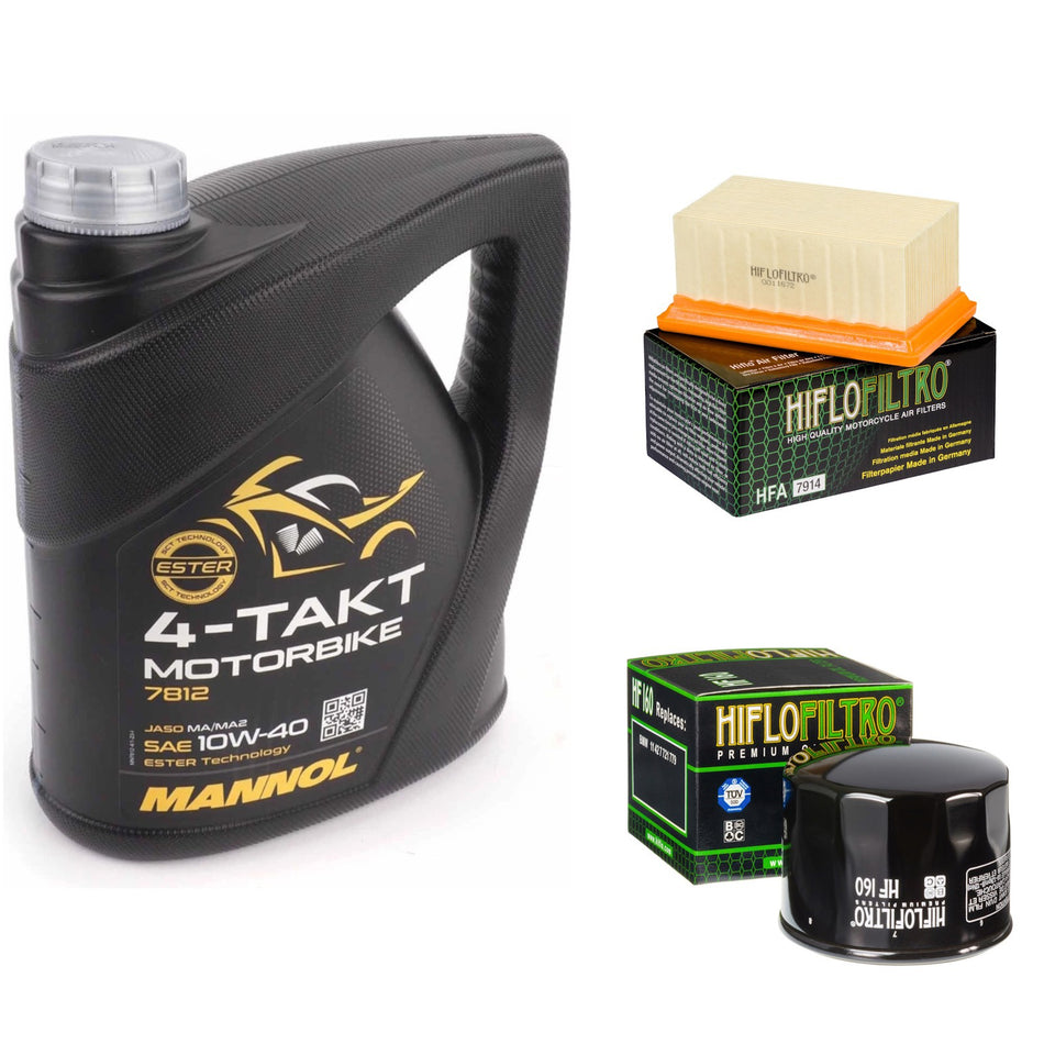 Mannol Semi Synthetic 10w40 4L Oil & HF160 & HFA7914 Oil Filter Kit