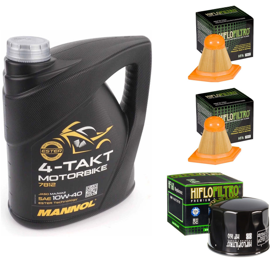 Mannol Semi Synthetic 10w40 4L Oil & HF160 & HFA7917 & HFA7917 Oil Filter Kit