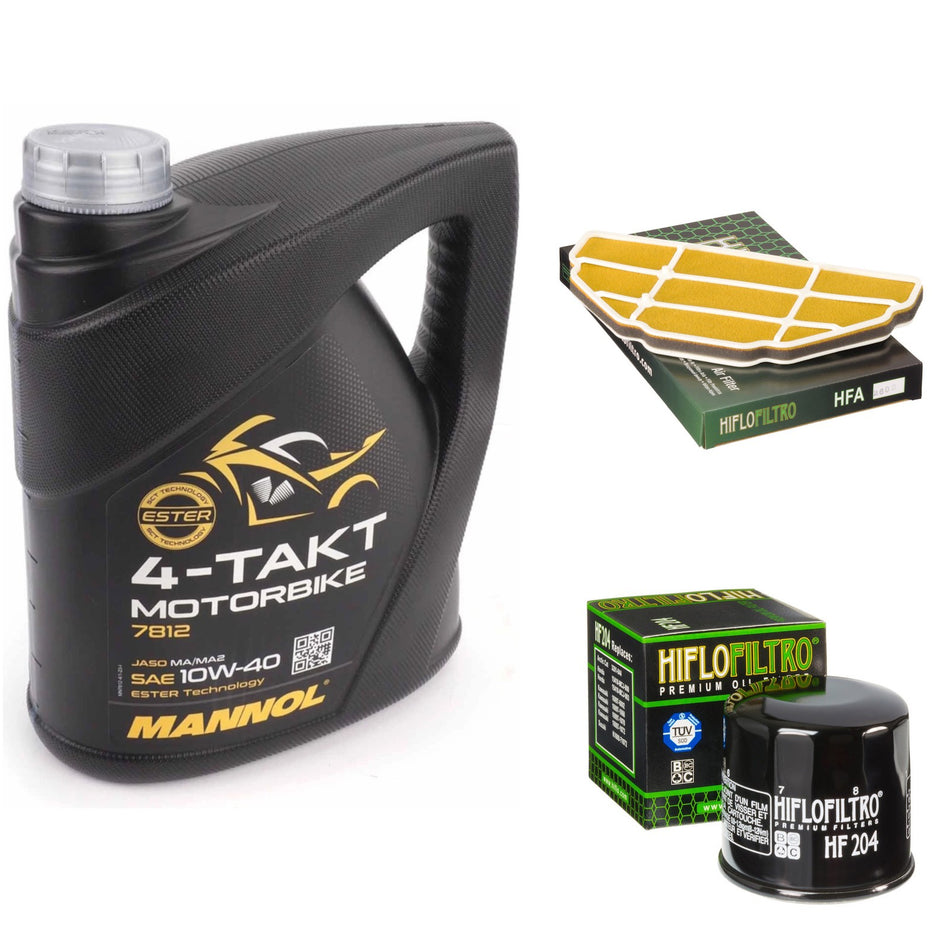 Mannol Semi Synthetic 10w40 4L Oil & HF204 & HFA2602 Oil Filter Kit
