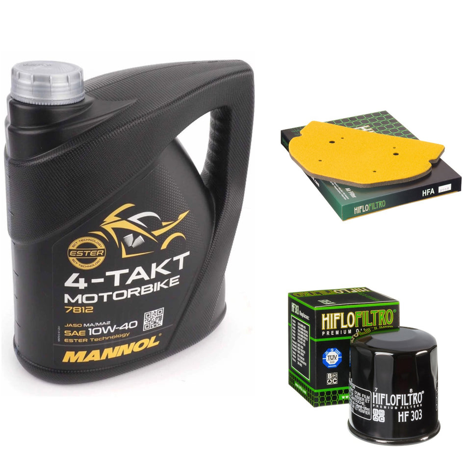 Mannol Semi Synthetic 10w40 4L Oil & HF303 & HFA2706 Oil Filter Kit
