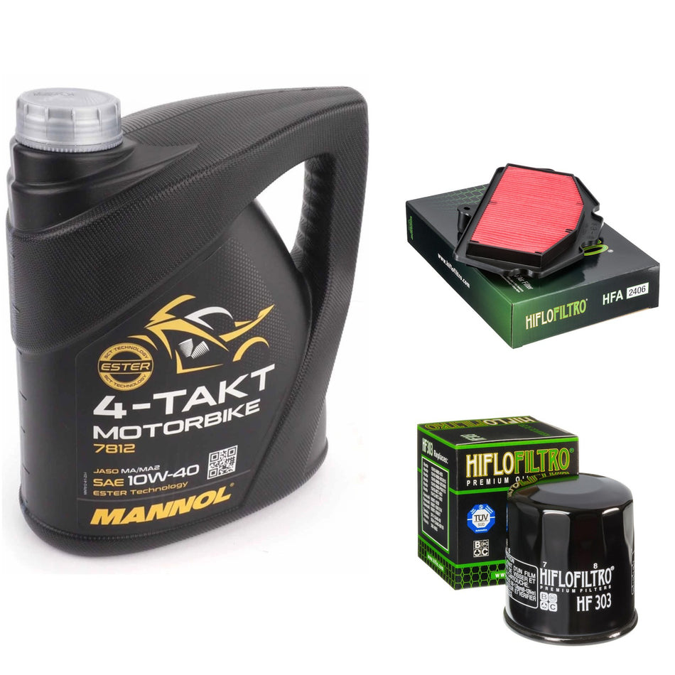 Mannol Semi Synthetic 10w40 4L Oil & HF303 & HFA2406 Oil Filter Kit