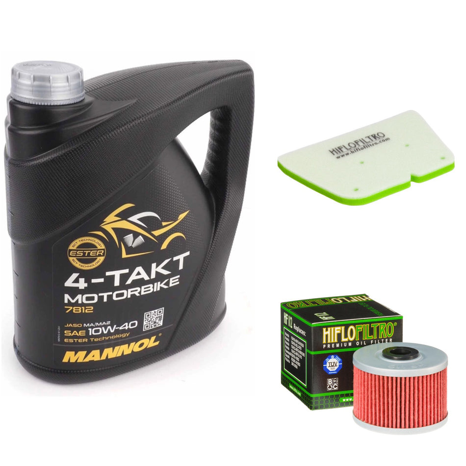 Mannol Semi Synthetic 10w40 4L Oil & HF112 & HFF2033 Oil Filter Kit