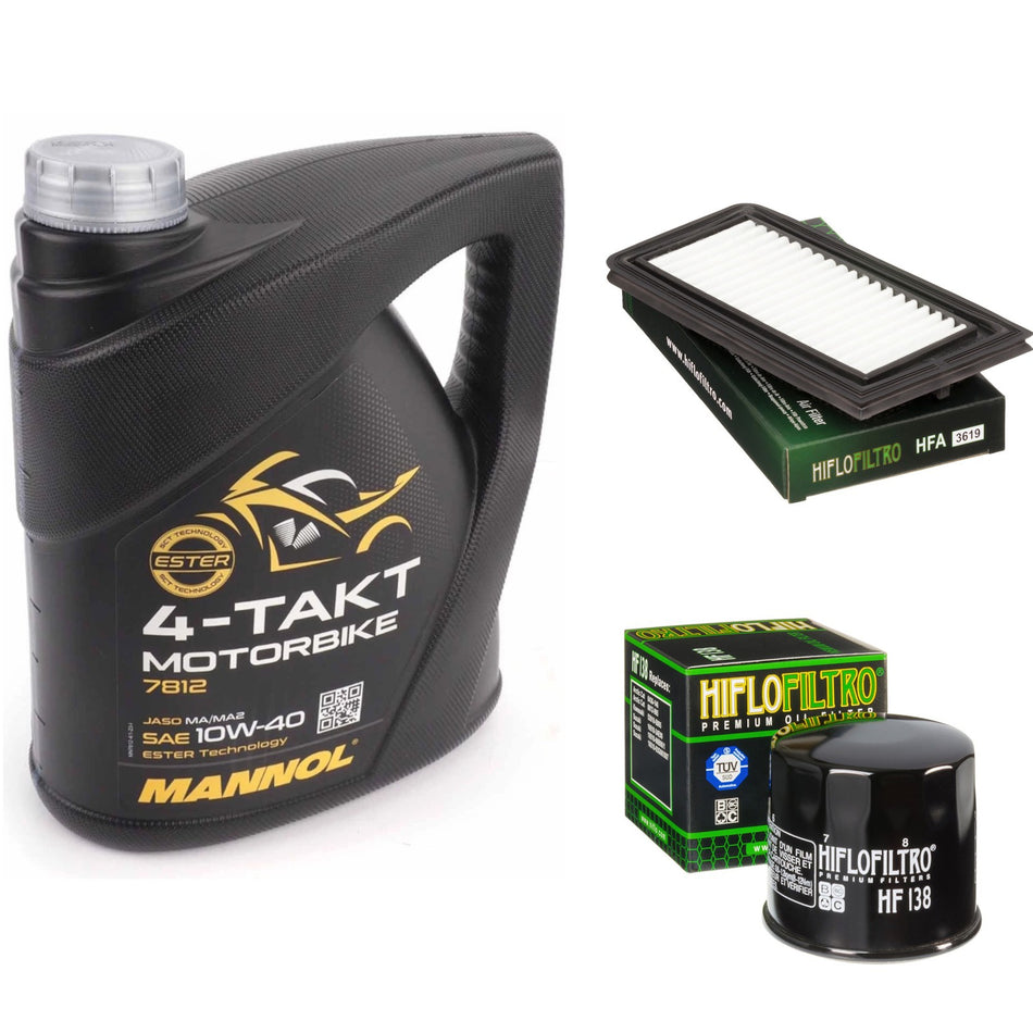 Mannol Semi Synthetic 10w40 4L Oil & HF138 & HFA3619 Oil Filter Kit