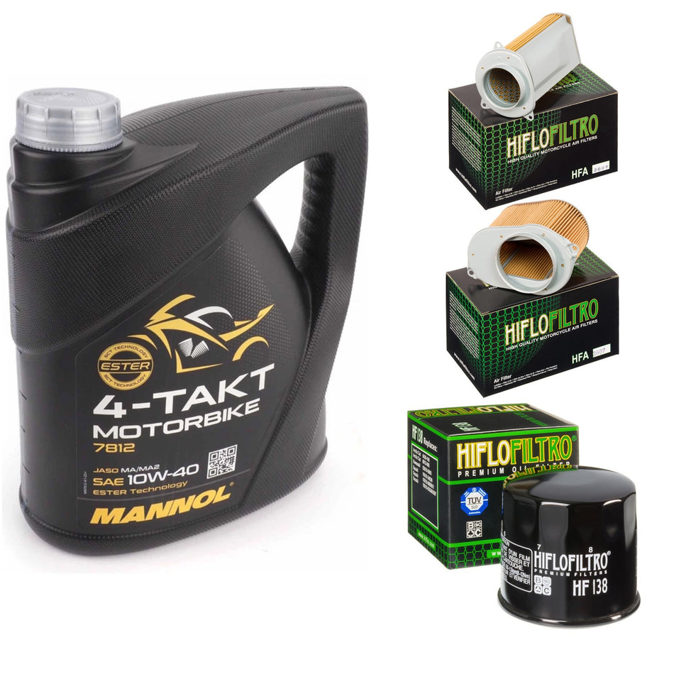 Mannol Semi Synthetic 10w40 4L Oil & HF138 & HFA3606 & HFA3607 Oil Filter Kit