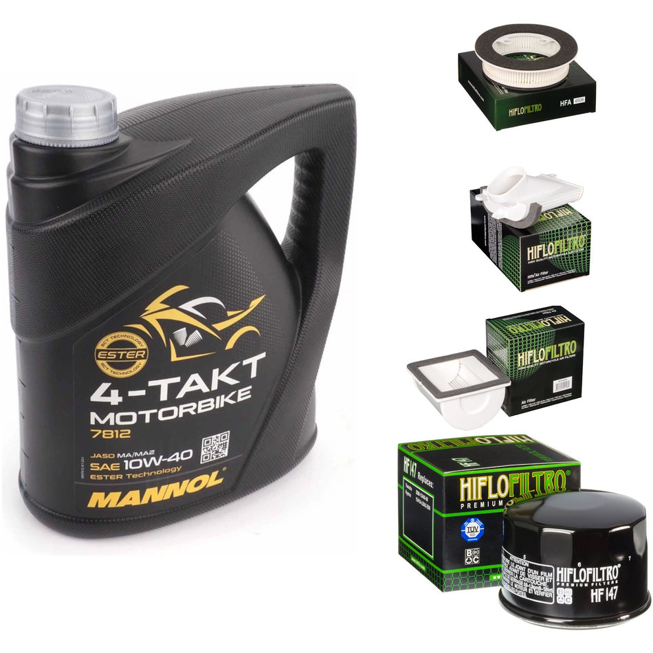 Mannol Semi Synthetic 10w40 4L Oil & HF147 & HFA4909 & HFA4505 & HFA4506 Oil Filter Kit