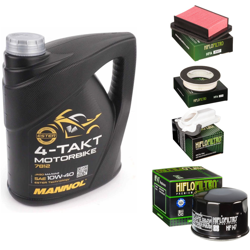 Mannol Semi Synthetic 10w40 4L Oil & HF147 & HFA4507 & HFA4508 & HFA4506 Oil Filter Kit