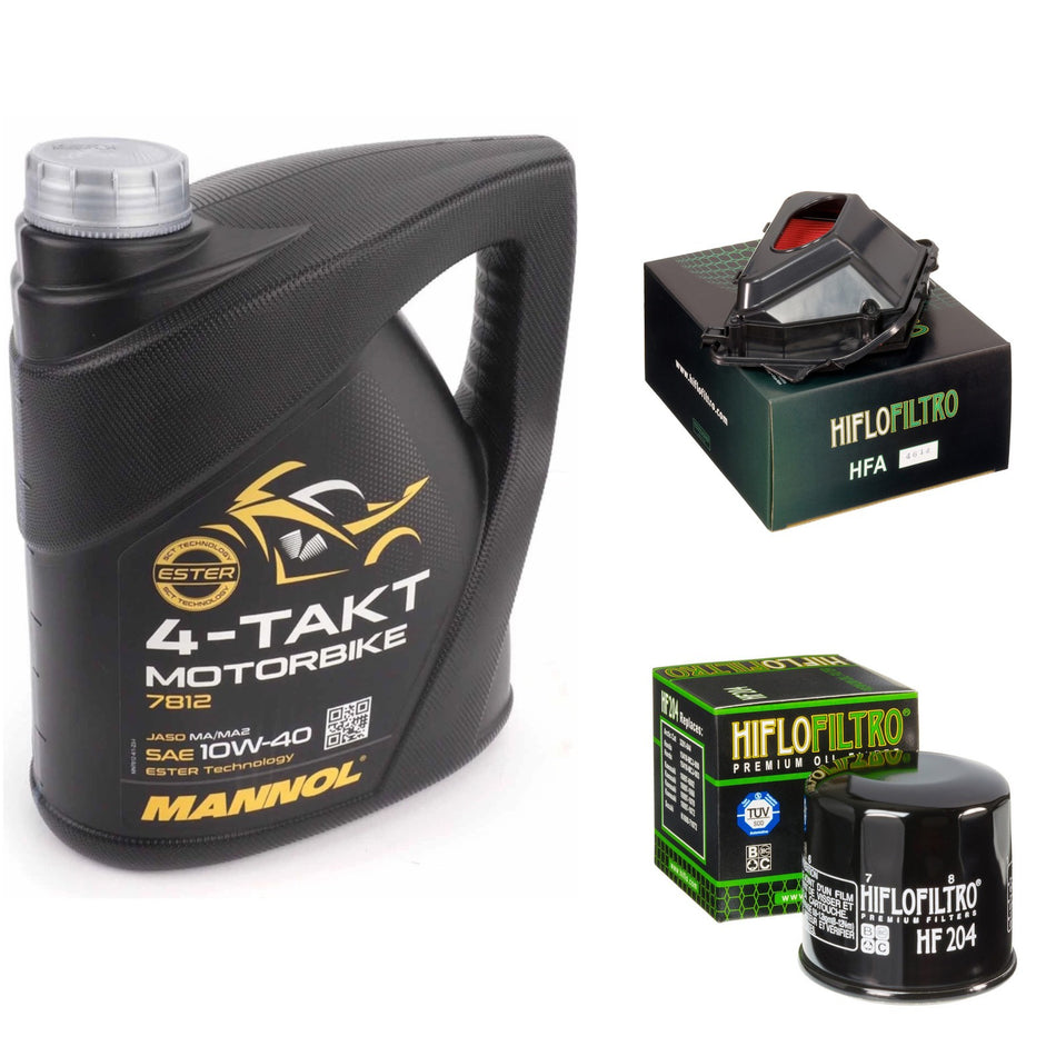 Mannol Semi Synthetic 10w40 4L Oil & HF204 & HFA4614 Oil Filter Kit