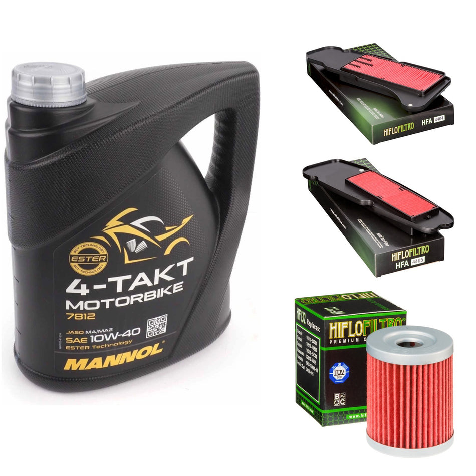 Mannol Semi Synthetic 10w40 4L Oil & HF132 & HFA4404 & HFA4405 Oil Filter Kit