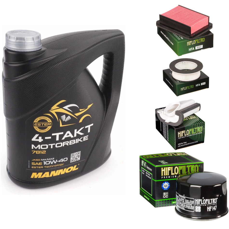 Mannol Semi Synthetic 10w40 4L Oil & HF147 & HFA4507 & HFA4509 & HFA4510 Oil Filter Kit