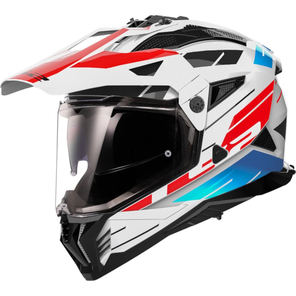 LS2 MX702 Pioneer II Namib White Blue Red Adventure Helmet