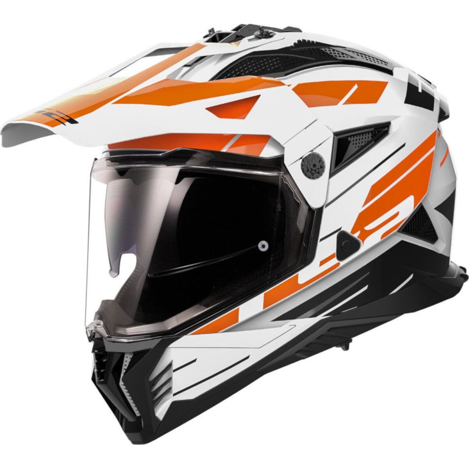 LS2 MX702 Pioneer II Namib White Orange Adventure Helmet