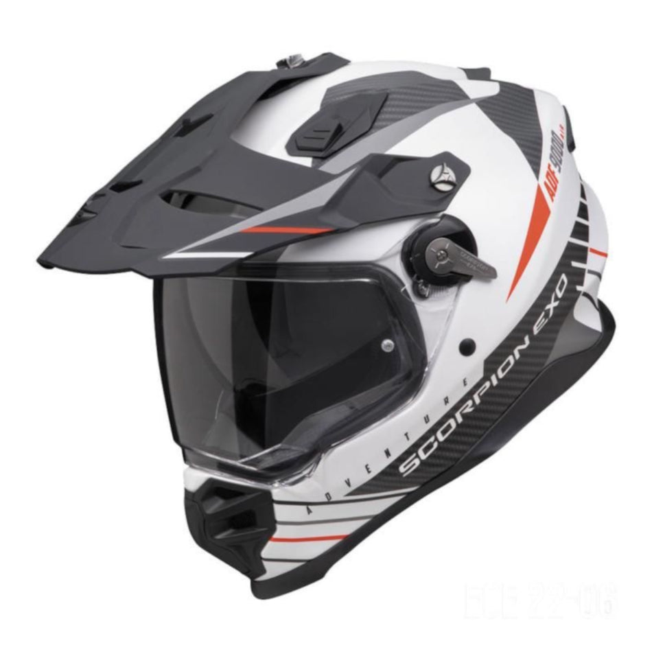 Scorpion ADF 9000 Feat White Black Red Adventure Helmet
