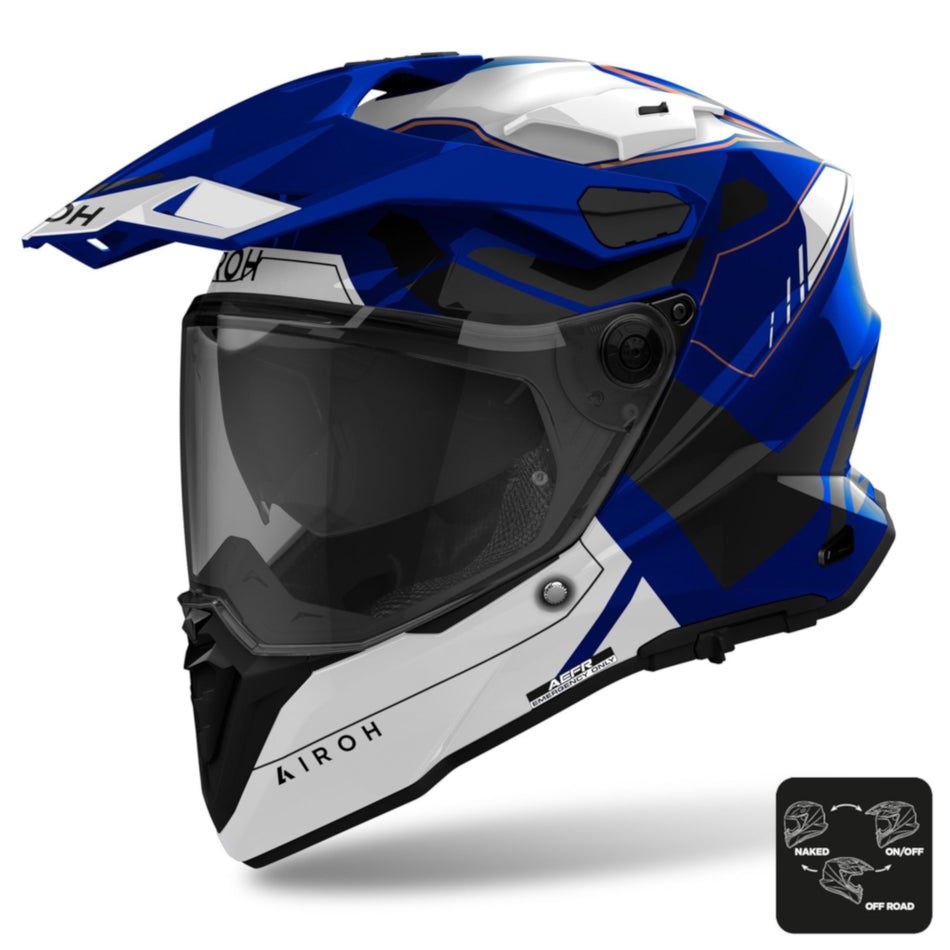 Airoh Commander 2 Reveal Blue Gloss Adventure Helmet