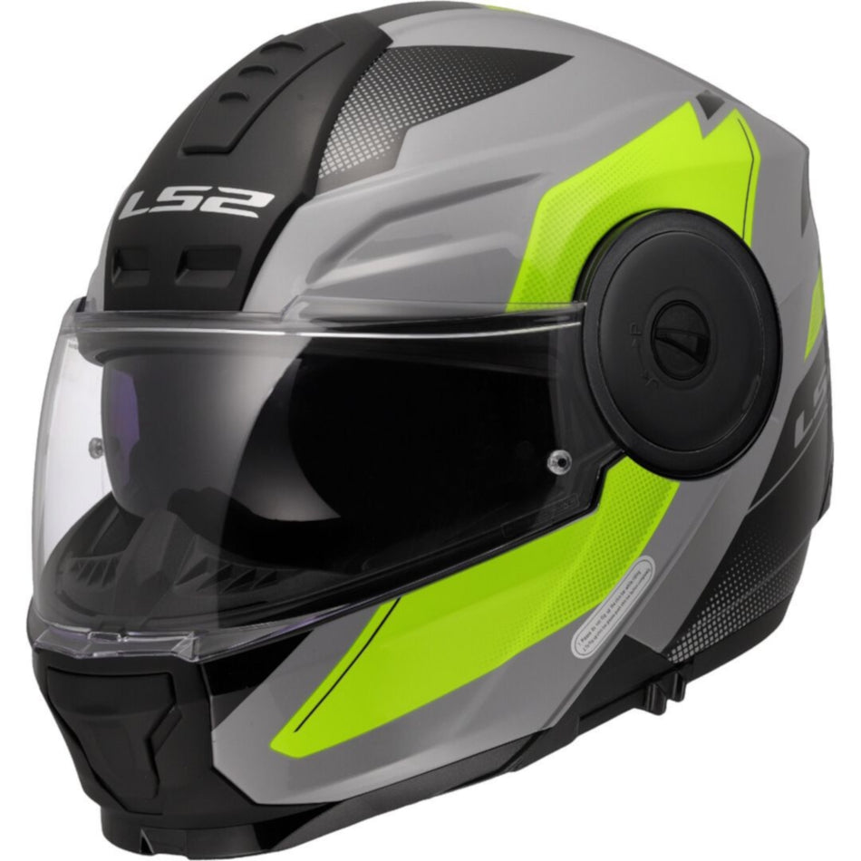 LS2 FF902 Scope II Duria Grey Hi Vis Yellow Flip Front Helmet