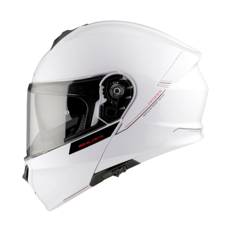 MT Genesis SV Solid Gloss Pearl White Flip Front Helmet