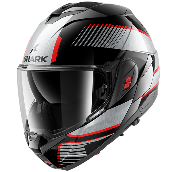 Shark Oxo Sikter Black Silver Red Flip Over Helmet