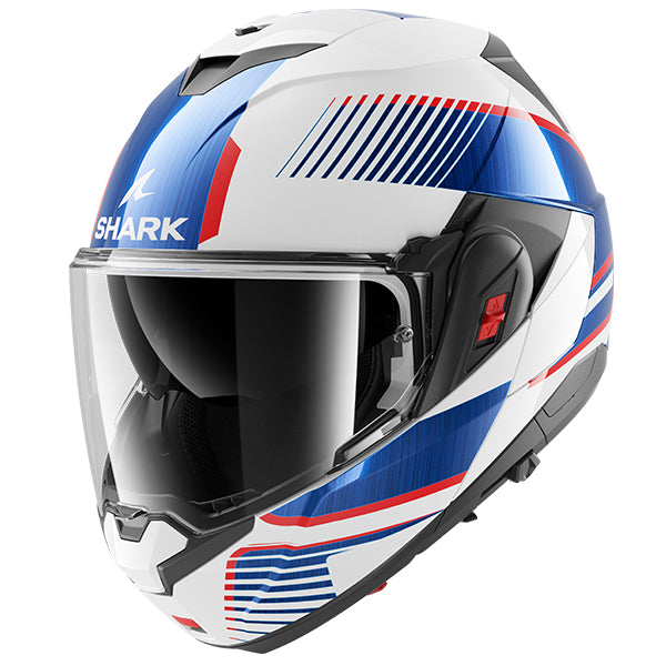 Shark Oxo Sikter White Blue Red Flip Over Helmet