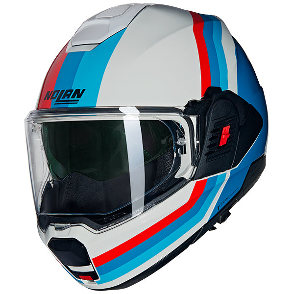 Nolan N120-1 Lineo White Blue Red Flip Over Helmet