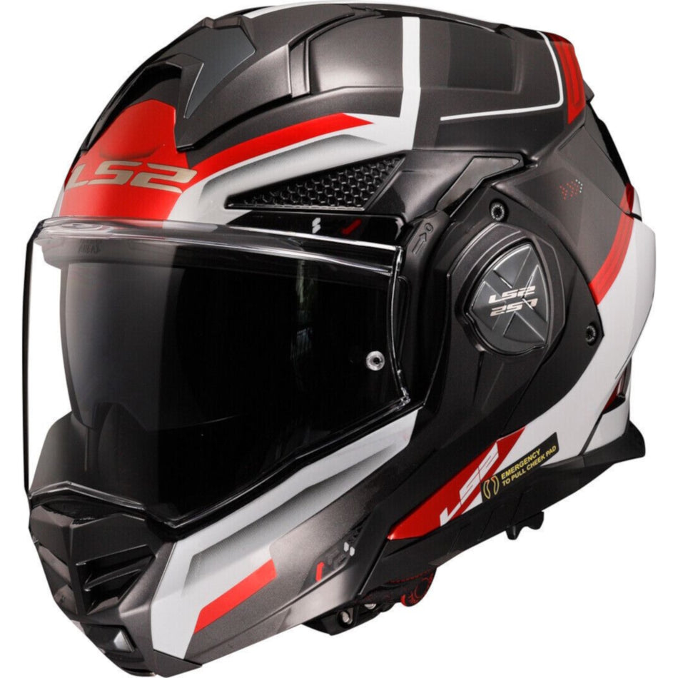 LS2 FF901 Advant X Spectrum Black White Red Flip Over Helmet