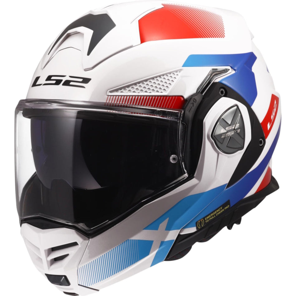 LS2 FF901 Advant X Nova White Blue Red Flip Over Helmet