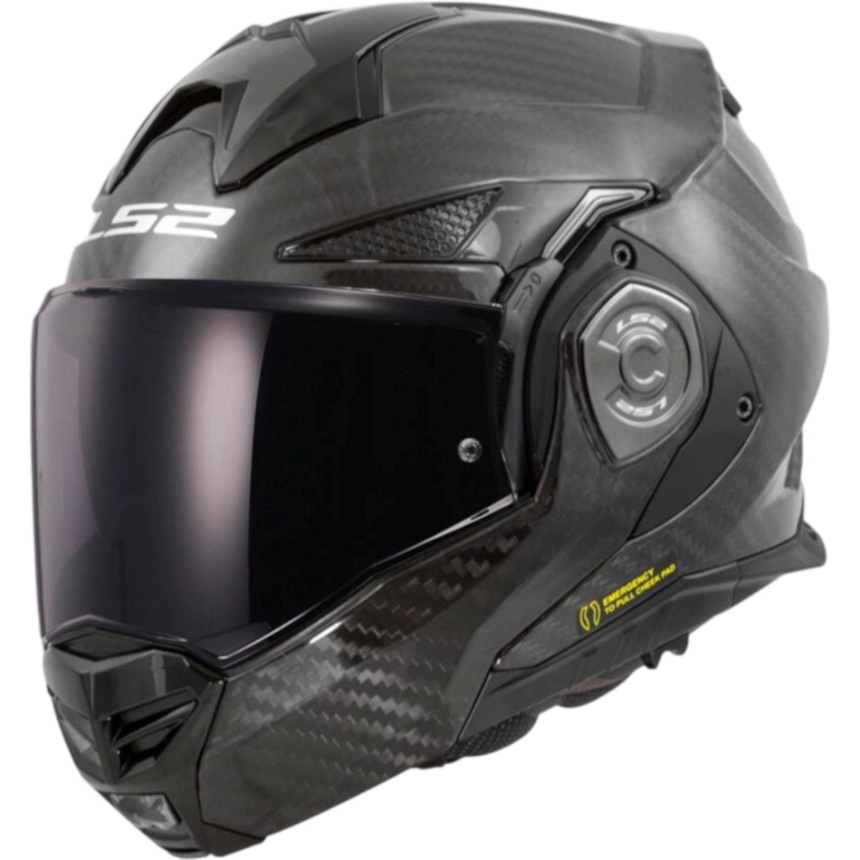 LS2 FF901 Advant X Solid Gloss Carbon Flip Over Helmet