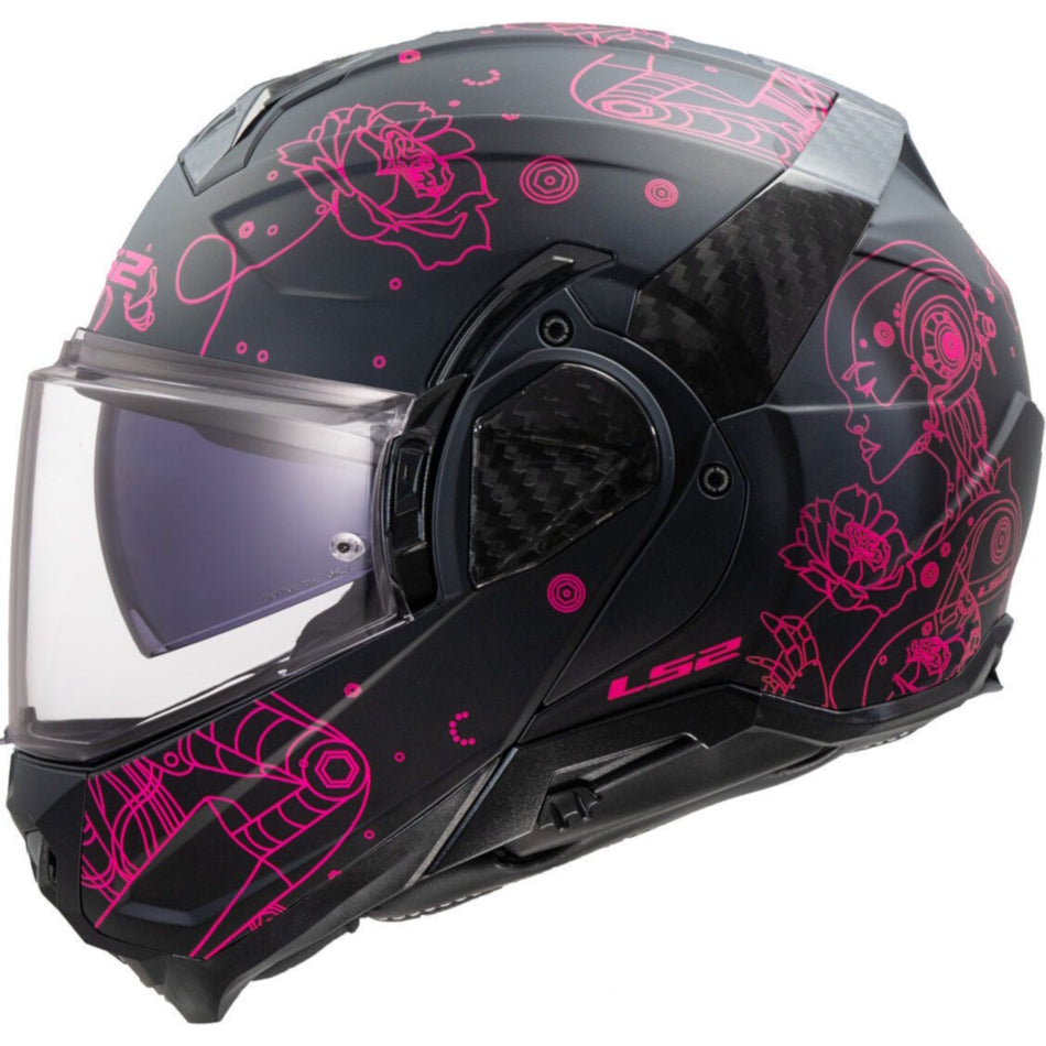 LS2 FF910 Advant II Sophia Black Pink Flip Over Helmet