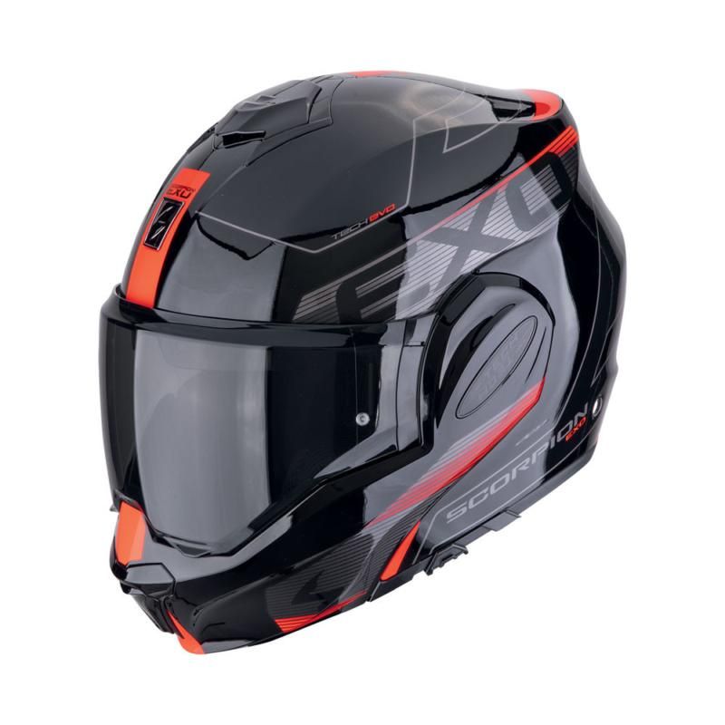 Scorpion Exo-Tech Evo Traveller Black Red Flip Over Helmet
