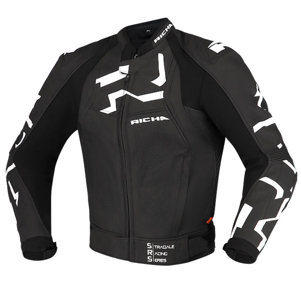 Richa Stradale Leather Jacket Black White