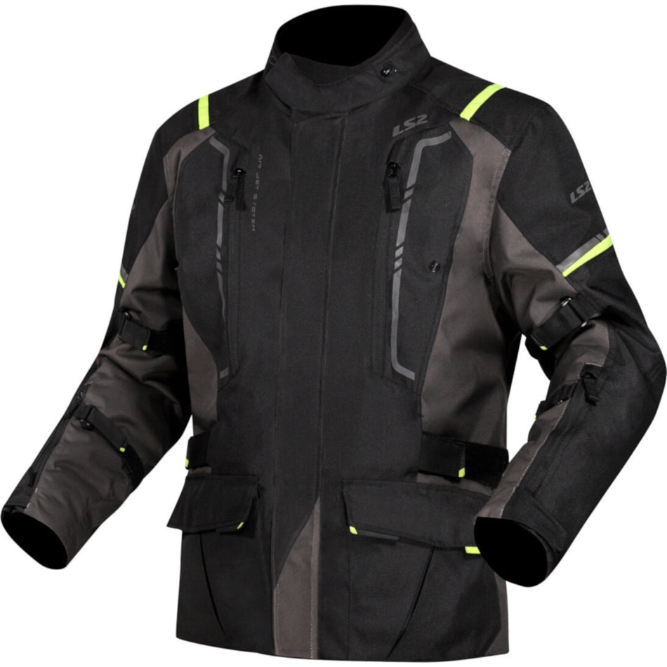 LS2 Narvik Jacket Grey Black Hi Vis Yellow