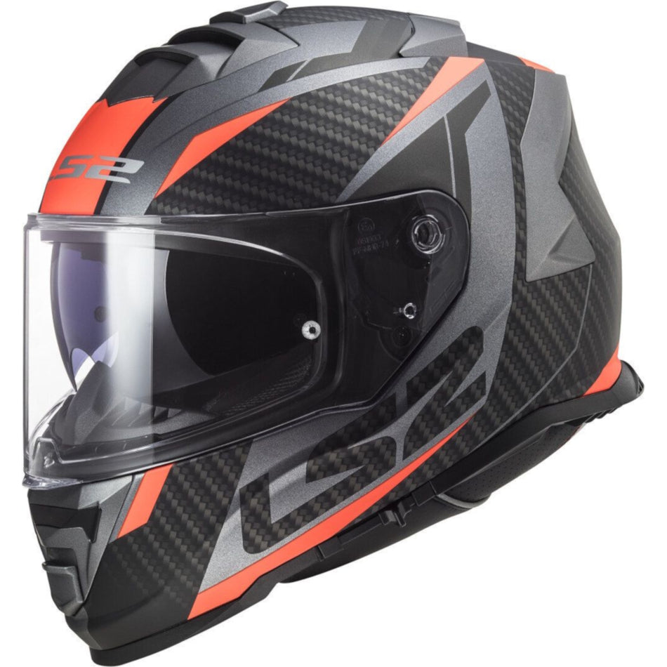 LS2 FF800 Storm II Racer Matt Titanium Orange Full Face Helmet
