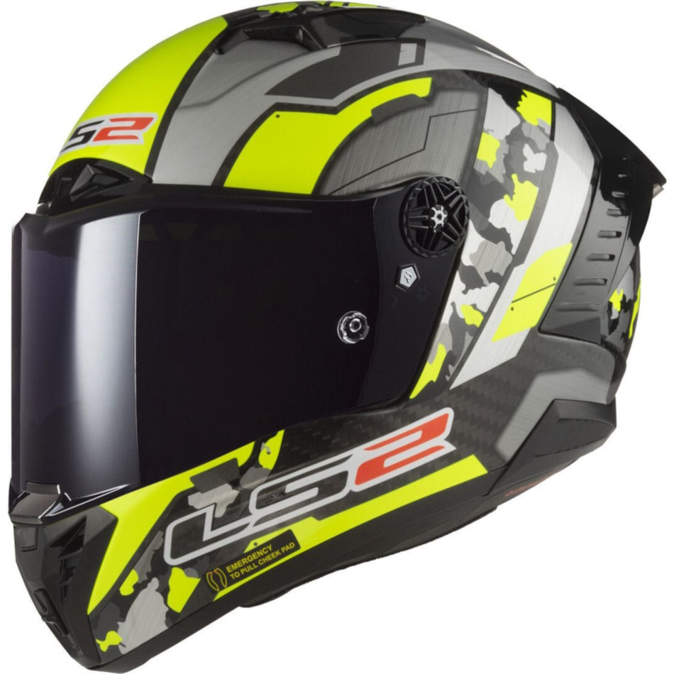 LS2 FF805 Thunder Carbon Space Hi Vis Yellow Grey Full Face Helmet