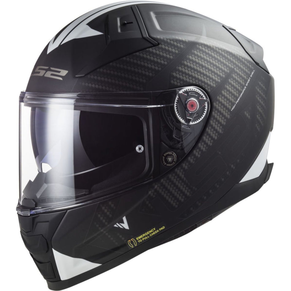 LS2 FF811 Vector II Splitter Black White Full Face Helmet