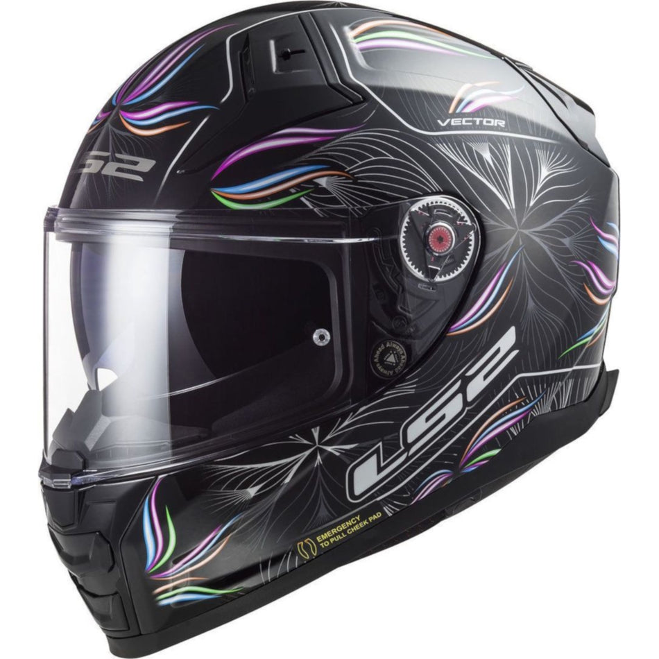 LS2 FF811 Vector II Tropical Black White Full Face Helmet