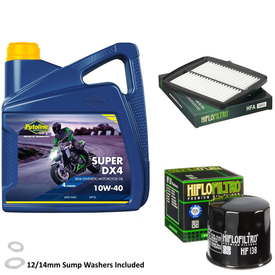 Putoline DX4 10w40 4L Oil & HF138 & HFA3605 Oil Filter Kit