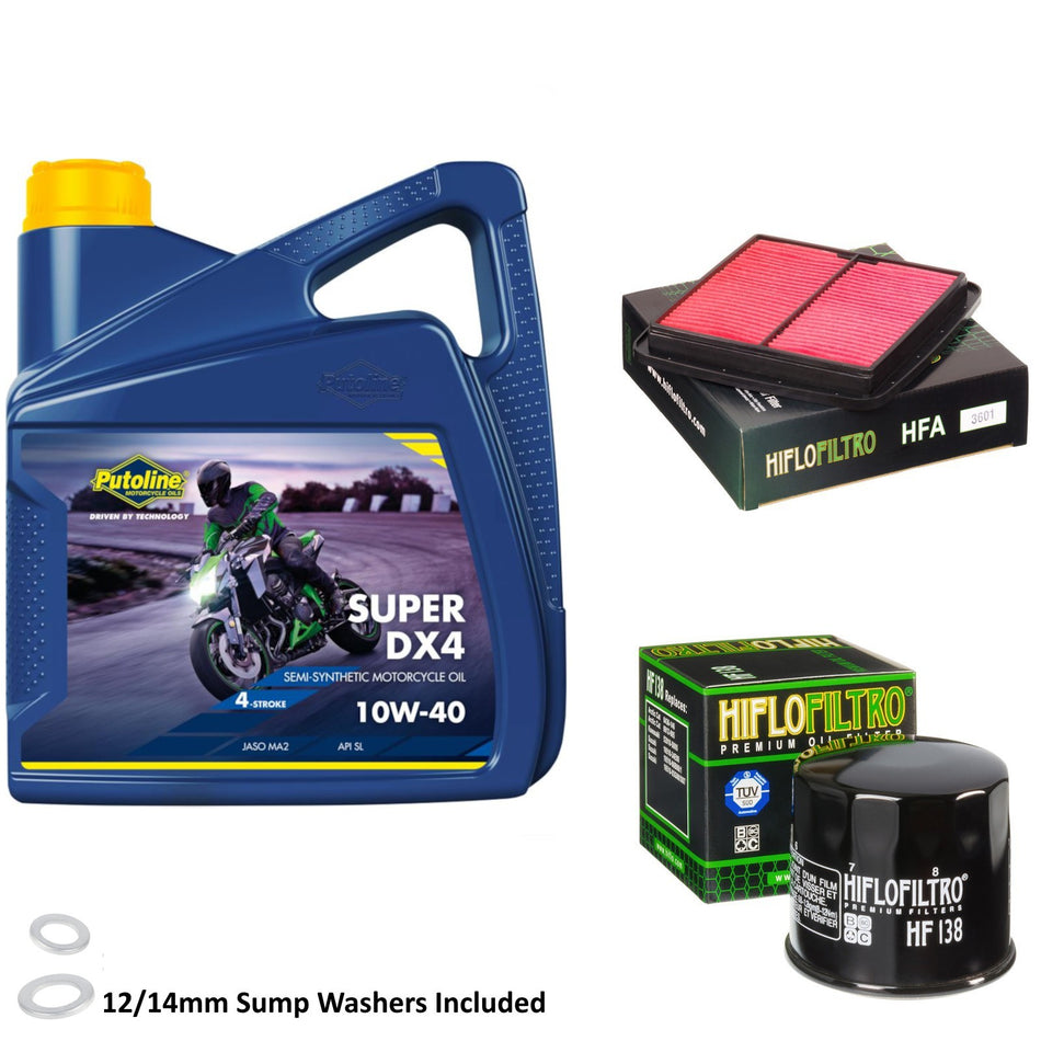 Putoline DX4 10w40 4L Oil & HF138 & HFA3601 Oil Filter Kit