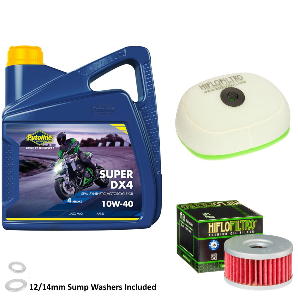 Putoline DX4 10w40 4L Oil & HF136 & HFF3017 Oil Filter Kit