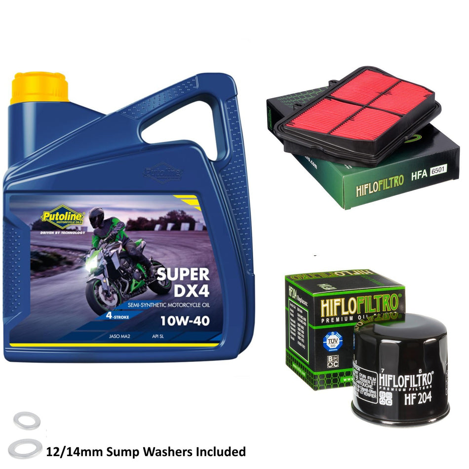 Putoline DX4 10w40 4L Oil & HF204 & HFA6501 Oil Filter Kit