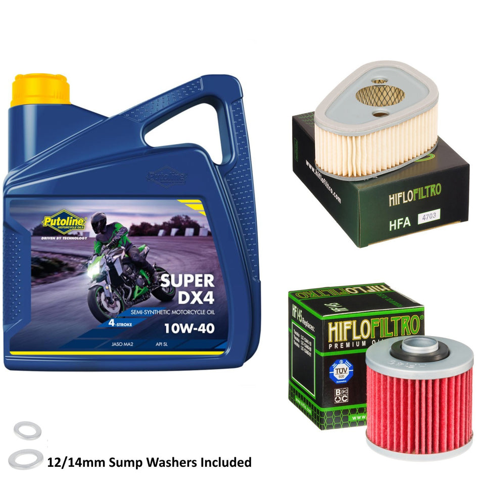Putoline DX4 10w40 4L Oil & HF145 & HFA4703 Oil Filter Kit