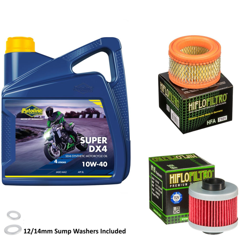 Putoline DX4 10w40 4L Oil & HF185 & HFA7101 Oil Filter Kit