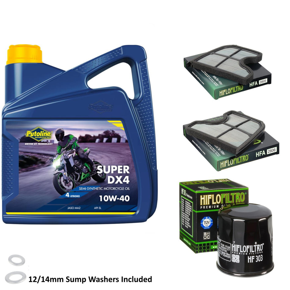 Putoline DX4 10w40 4L Oil & HF303 & HFA2805 & HFA2806 Oil Filter Kit