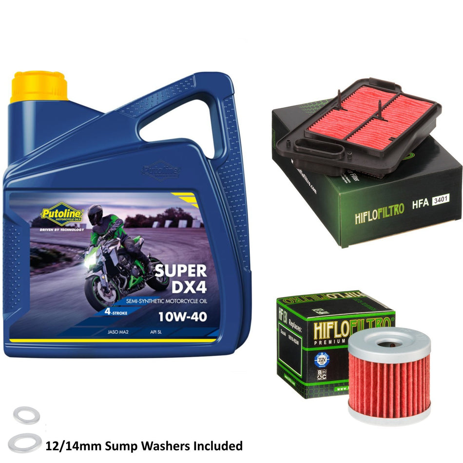 Putoline DX4 10w40 4L Oil & HF131 & HFA3401 Oil Filter Kit