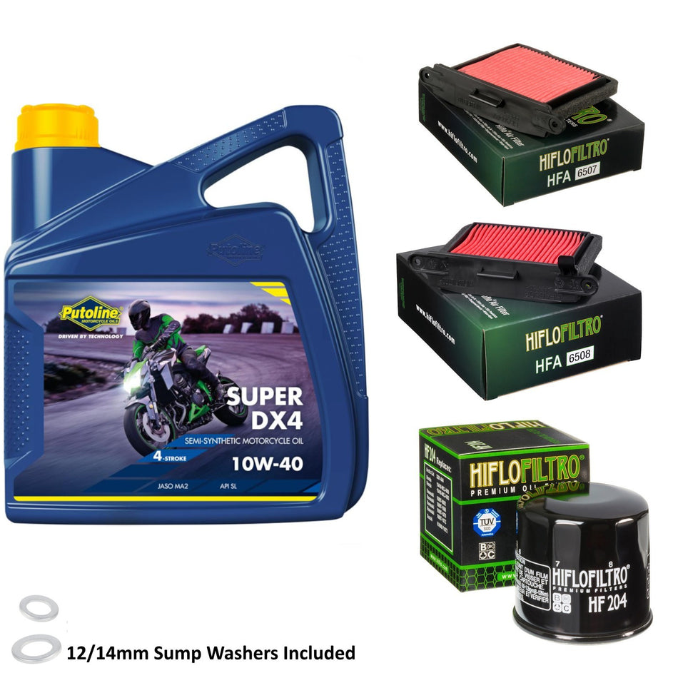 Putoline DX4 10w40 4L Oil & HF204 & HFA6507 & HFA6508 Oil Filter Kit