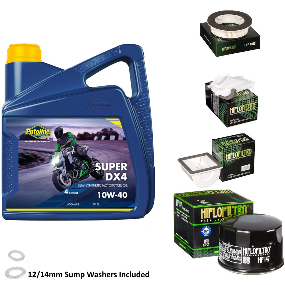 Putoline DX4 10w40 4L Oil & HF147 & HFA4909 & HFA4505 & HFA4506 Oil Filter Kit