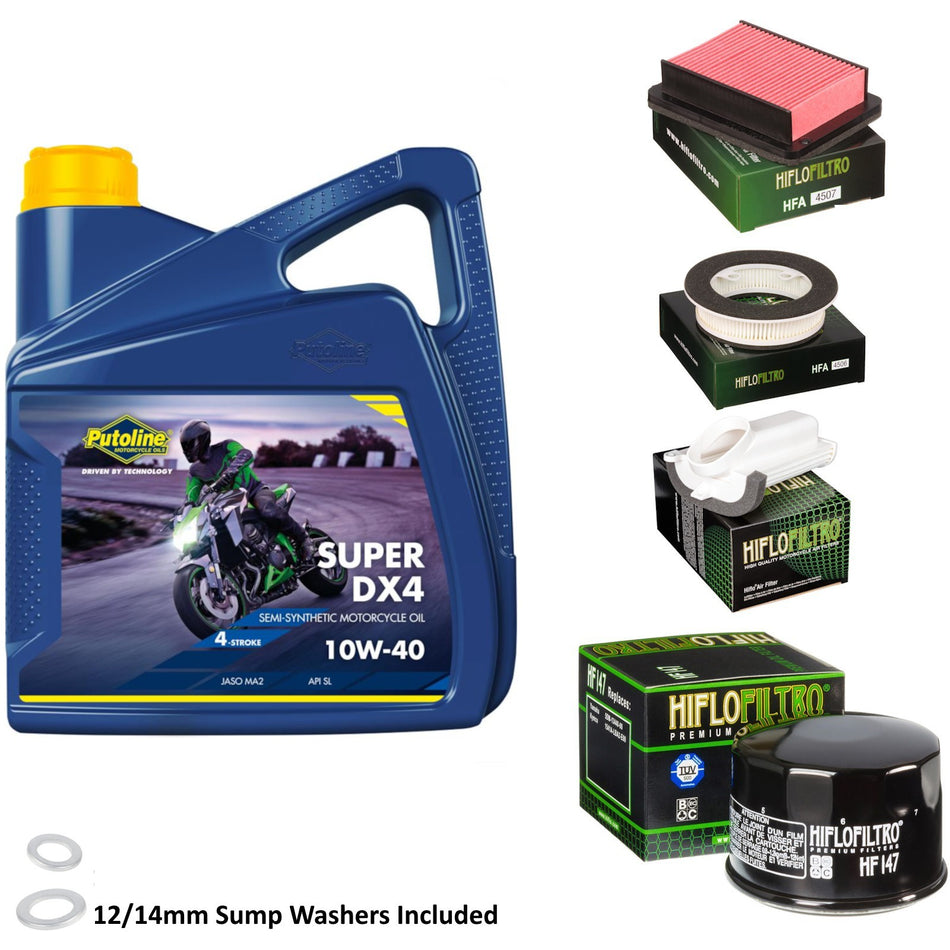 Putoline DX4 10w40 4L Oil & HF147 & HFA4507 & HFA4508 & HFA4506 Oil Filter Kit