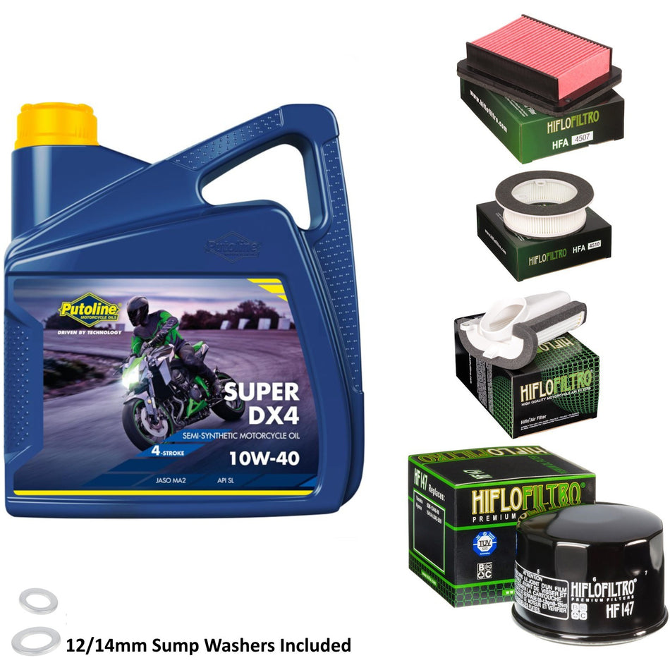 Putoline DX4 10w40 4L Oil & HF147 & HFA4507 & HFA4509 & HFA4510 Oil Filter Kit