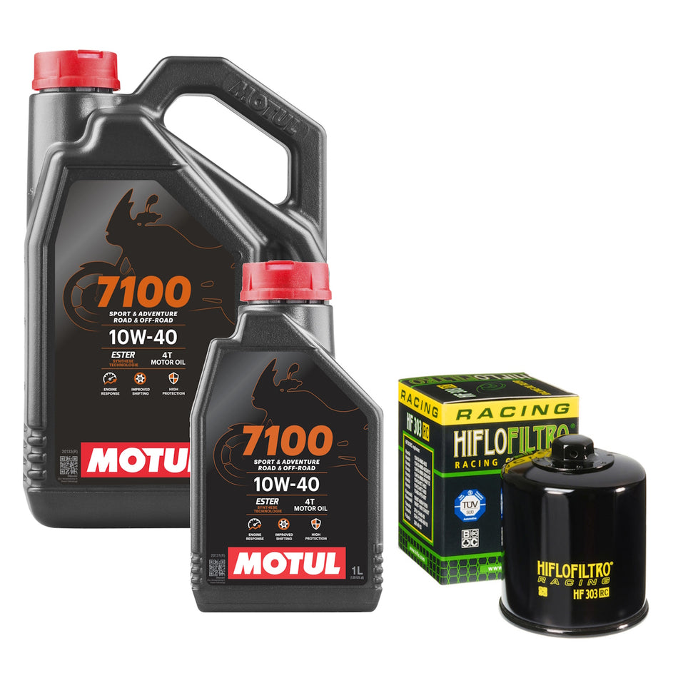 Motul 7100 10w40 5L Oil & HF303RC Oil Filter Kit