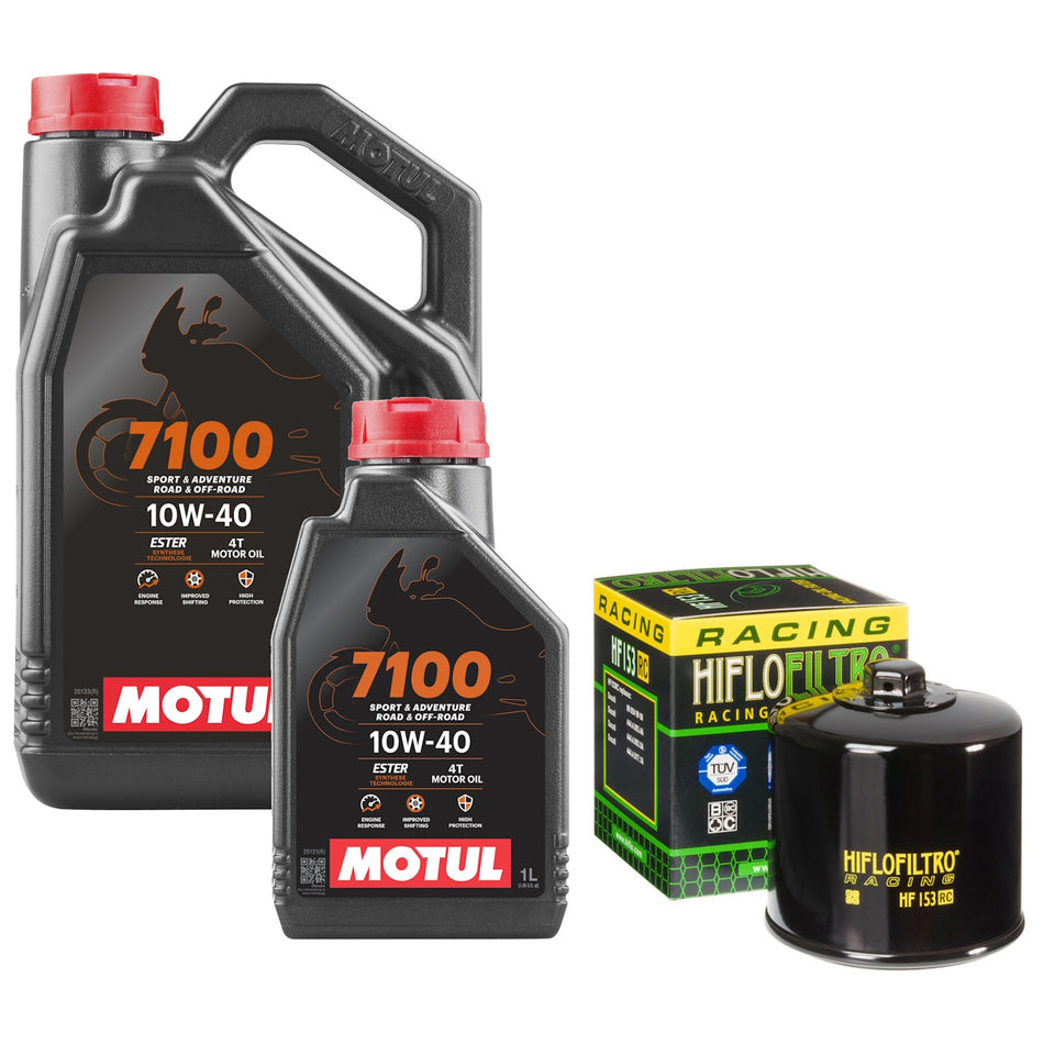 Motul 7100 10w40 5L Oil & HF153RC Oil Filter Kit